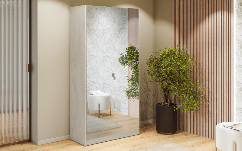 Double-winged wardrobe with mirror Ketty 2, Silk  1