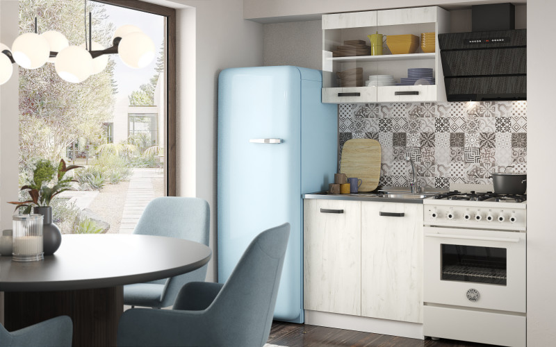 Kitchen 0.8 meters Latris, white + white Craft oak  1