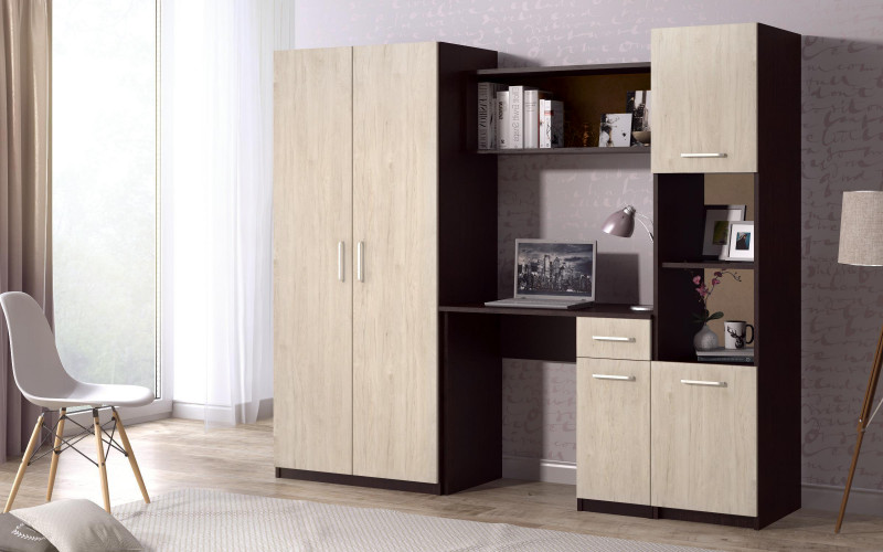 Shelf unit Ralitsa, Wenge + light Rockford  1