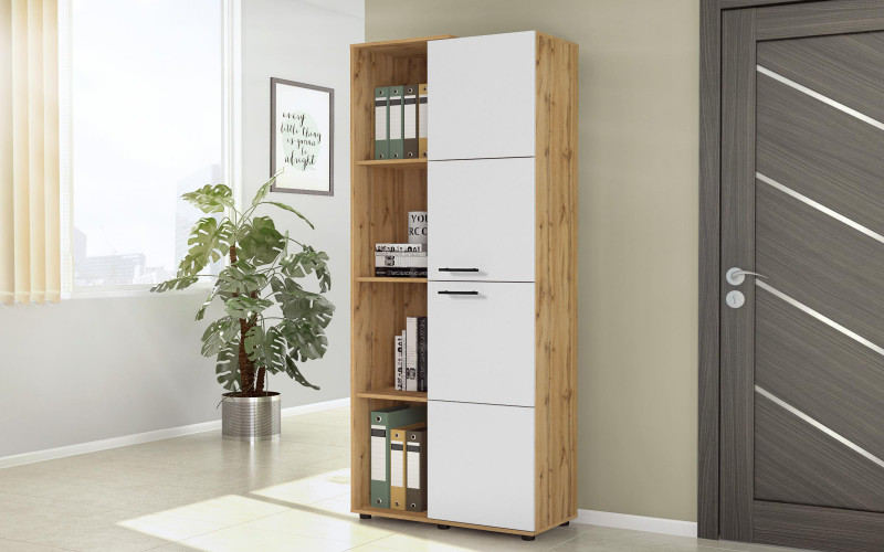 Office cabinet Ivel H2, Wotan oak + white  1