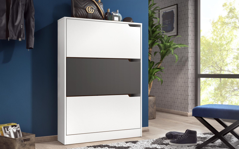 Shoe cabinet Olien, white + anthracite  1