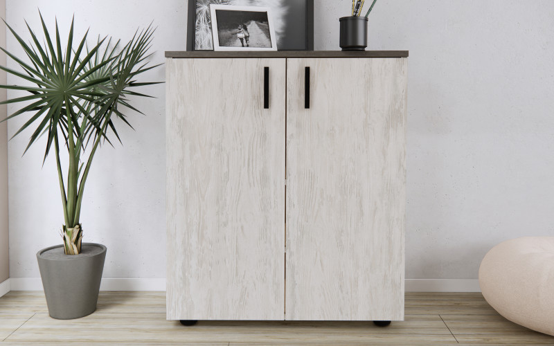 Тумба для обуви Соло, светлый artwood + бетон  1