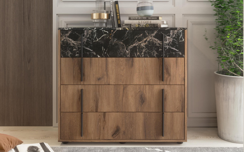 Dresser Morocco M, dark Scandinavian oak + Tunisian marble  1