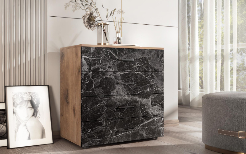 Dresser Matias, Scandinavian dark oak + Tunisia marble  1