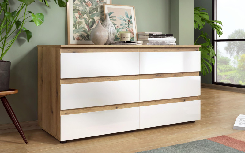 Dresser Varion, Evoke oak + white gloss  1