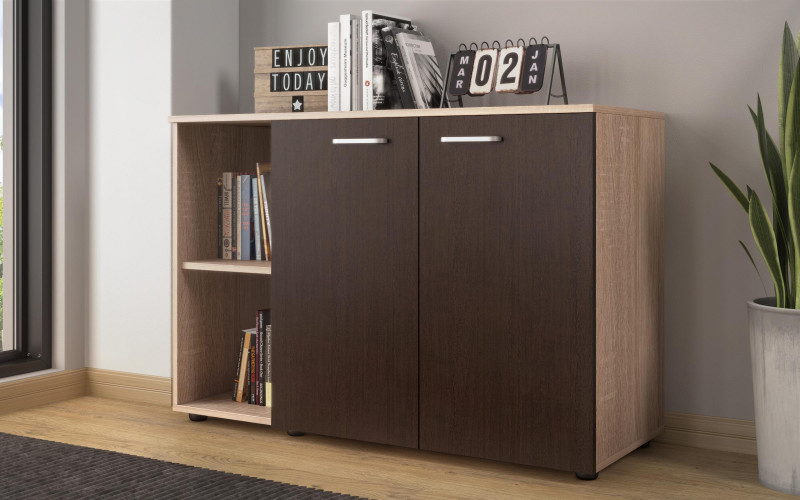 Cabinet Veron L, Sonoma oak + Wenge  1