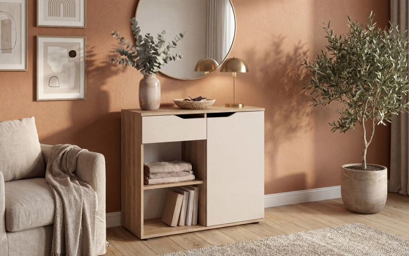 Dresser Space A, cashmere + honey Castello oak  1