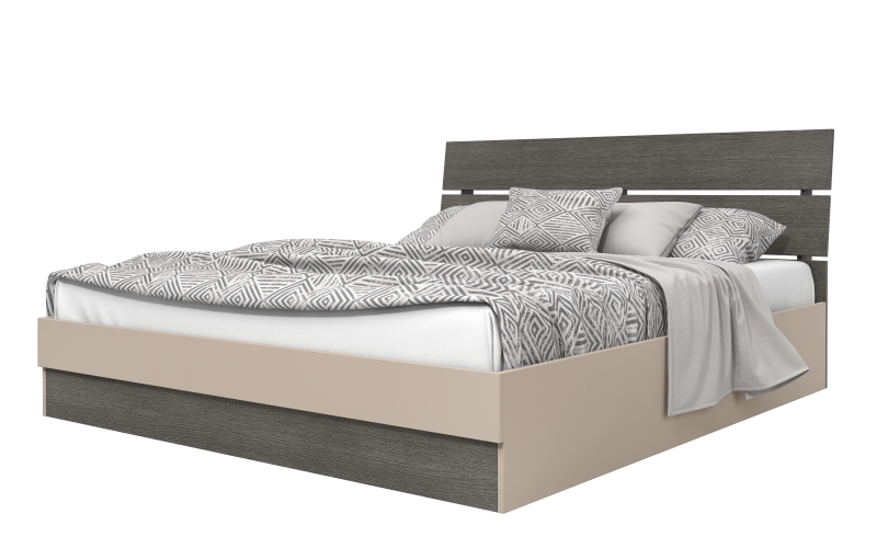 Double bed for mattress 160/200 Medeya, cashmere + Anthracite oak  6