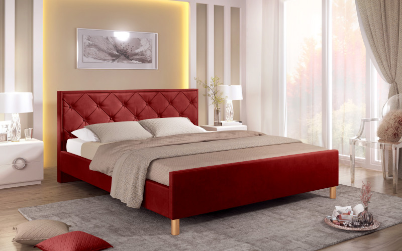 Double bed Diora for two-sided mattress 160/200, red  1