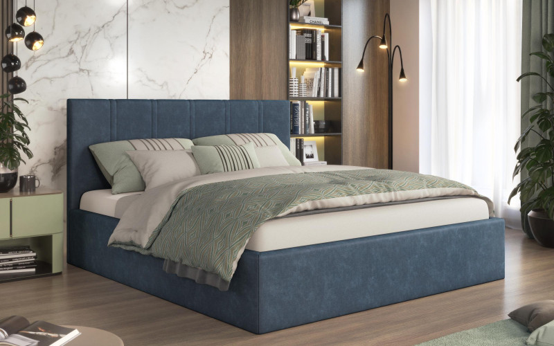 Double bed  Nera for mattress 180/200, blue  1