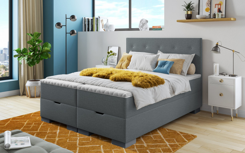 Double bed Box Spring 160/200 Albeta, grey  1