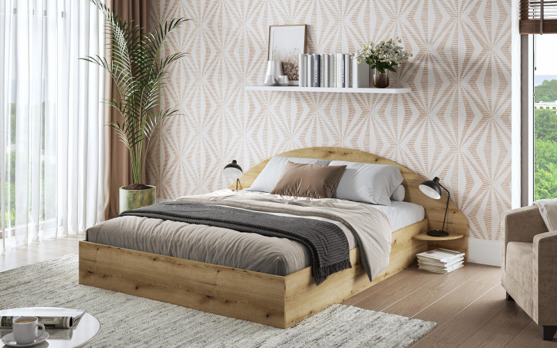 Double bed for mattress 160/200 Angel, Evoke oak  1