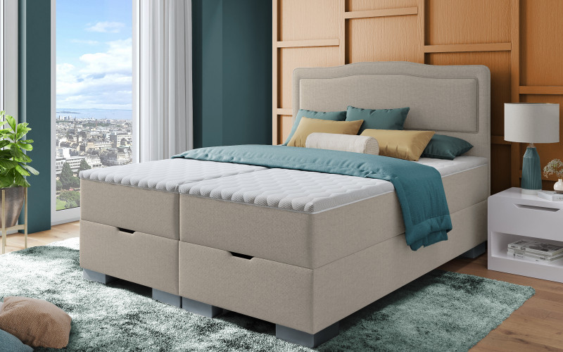 Double bed Box Spring 160/200 Sinera, dark beige  1