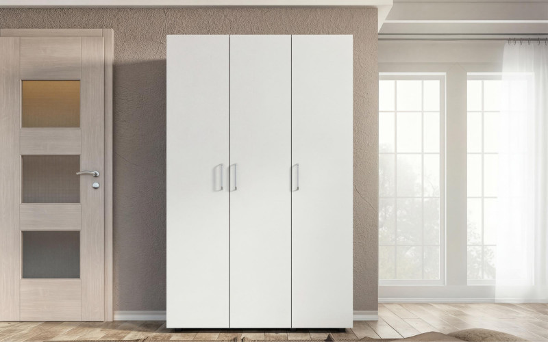 Three-winged wardrobe Stanley, white  3
