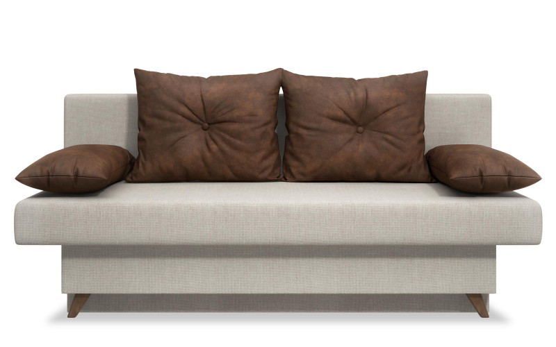 Extendable sofa Victorio, ivory + dark brown  1