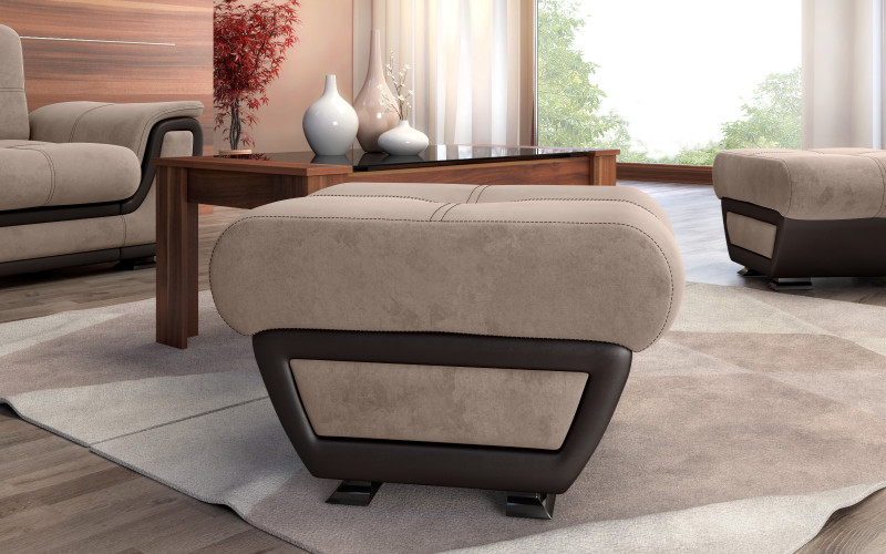 Ottoman Princess II, dark beige + brown leather  1