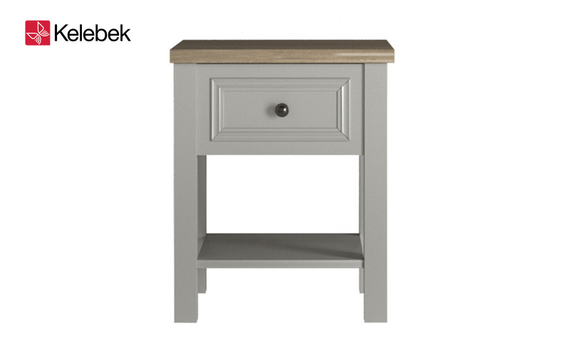 Nightstand Marta, light grey + Tortona  1