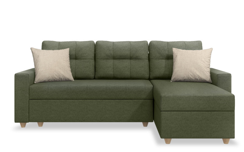 Extendable corner sofa Oslo, dark green + beige  6