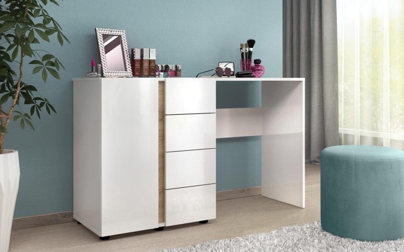 Dressing table Omoniya, Sonoma oak + white gloss  1