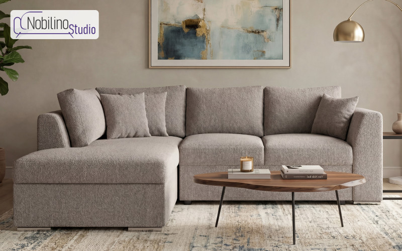 Extendable corner sofa Toscana S, dark beige  1