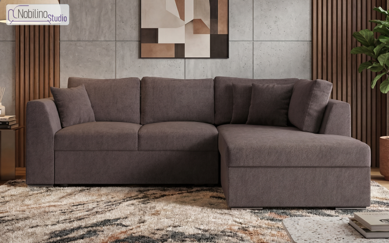 Extendable corner sofa Toscana S, grey brown  1