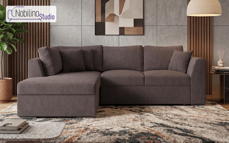 Extendable corner sofa Toscana S, grey brown  1