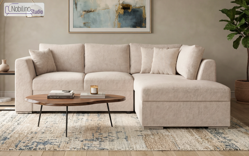 Extendable corner sofa Toscana S, light beige  1