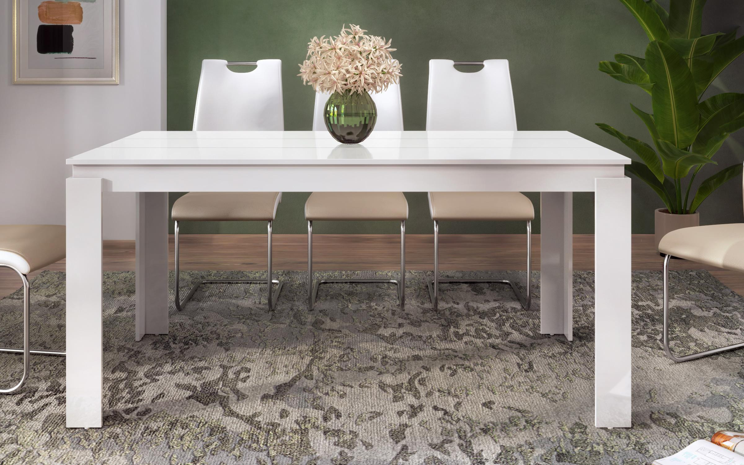 Dining table Phoenix 160, white gloss  2