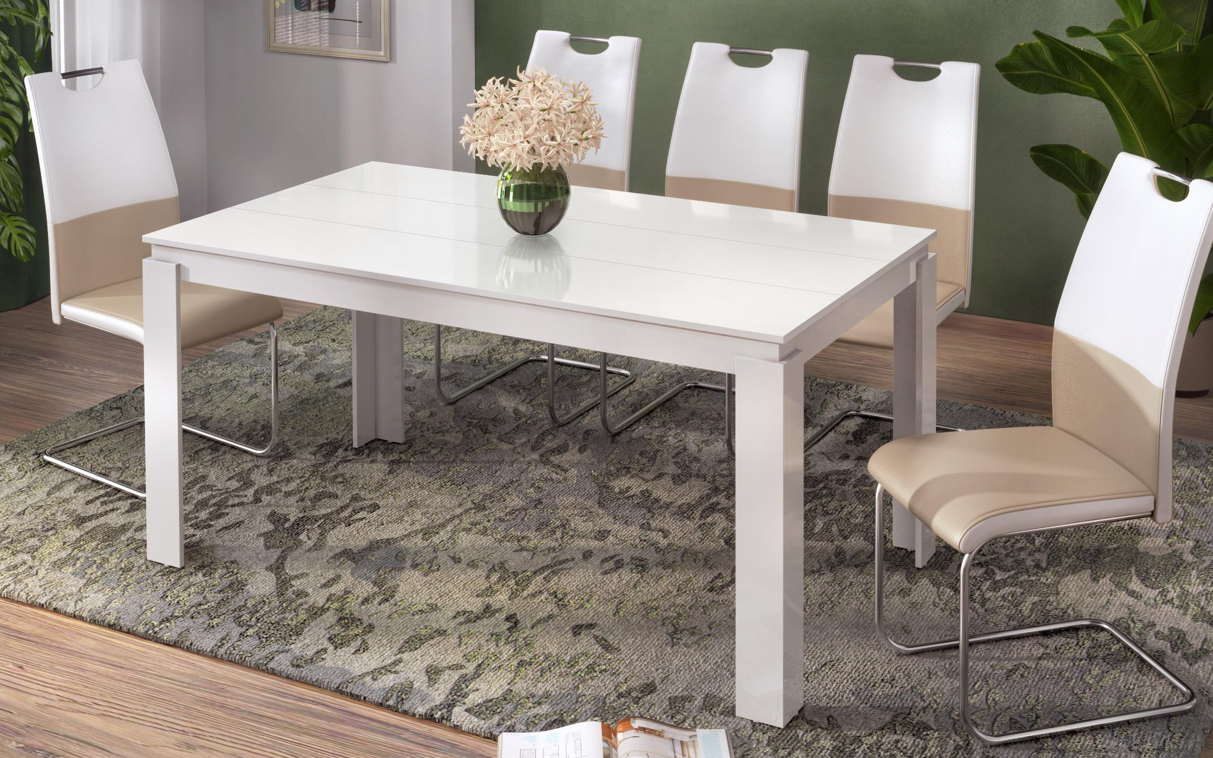 Dining table Phoenix 160, white gloss  3