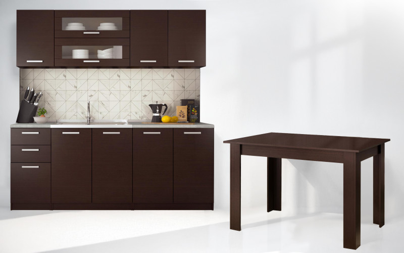 Kitchen set Kitchen Darina + dining table, Wenge  1