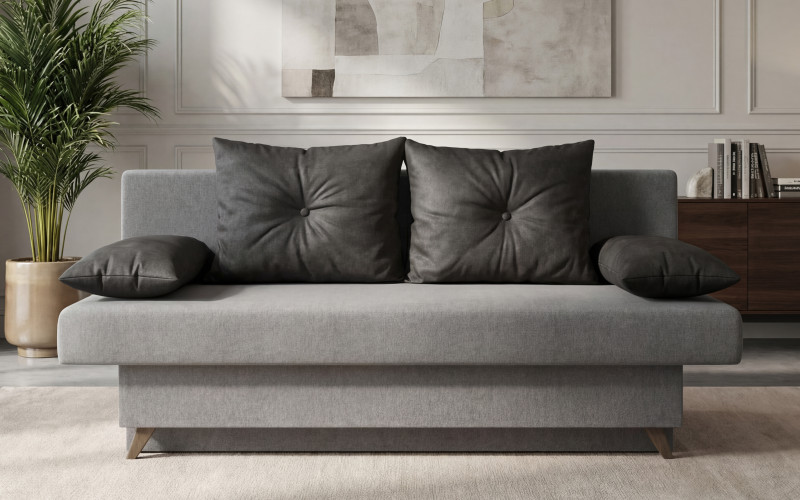 Extendable sofa Victorio, grey + dark grey  1