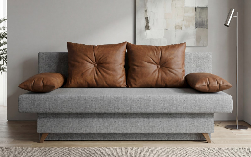 Extendable sofa Victorio, grey + brown  1
