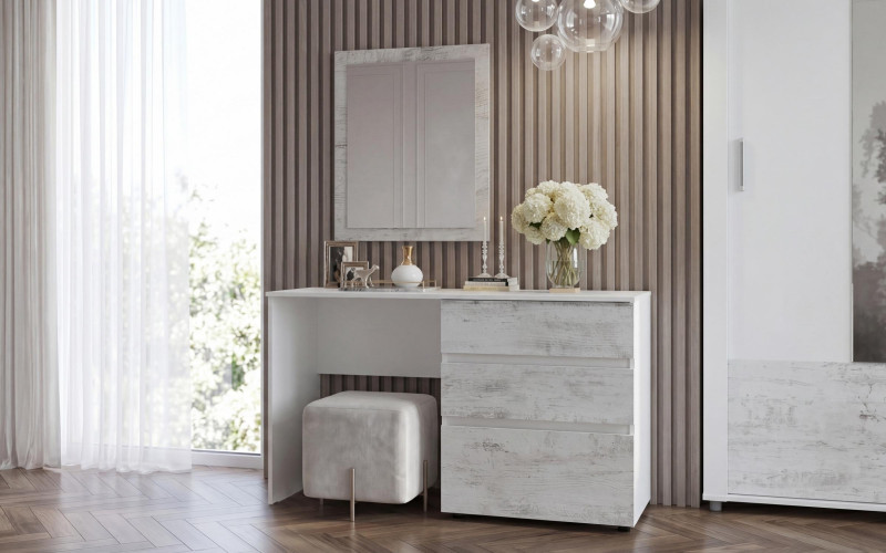 Dressing table Zora, Antique oak + white  1