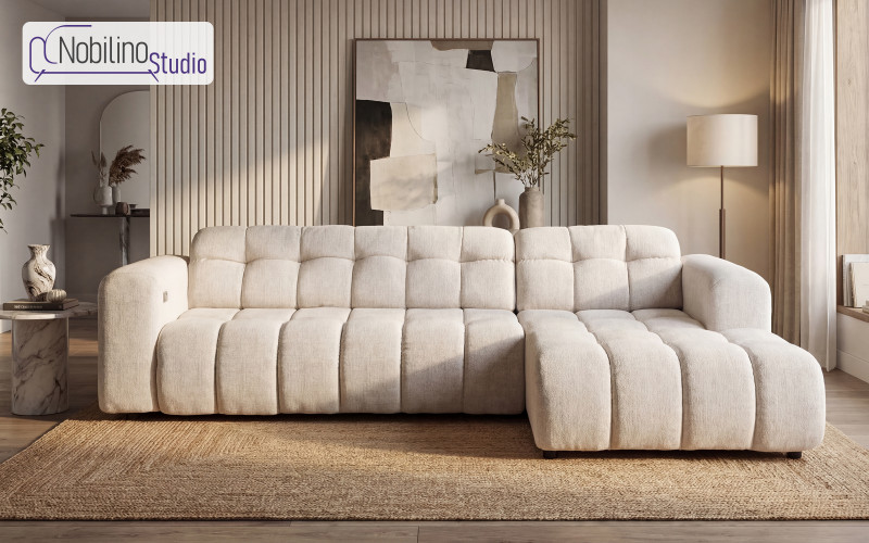 Extendable corner sofa with electric mechanism Modera, white  1