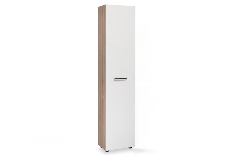 Wardrobe Diel A, Sonoma oak + white gloss  1