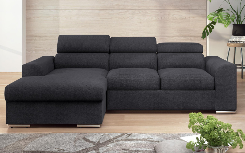 Extendable corner sofa Morgan, dark grey  3
