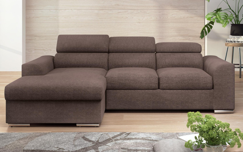 Extendable corner sofa Morgan, brown  3