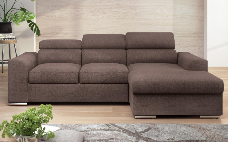 Extendable corner sofa Morgan, brown  3