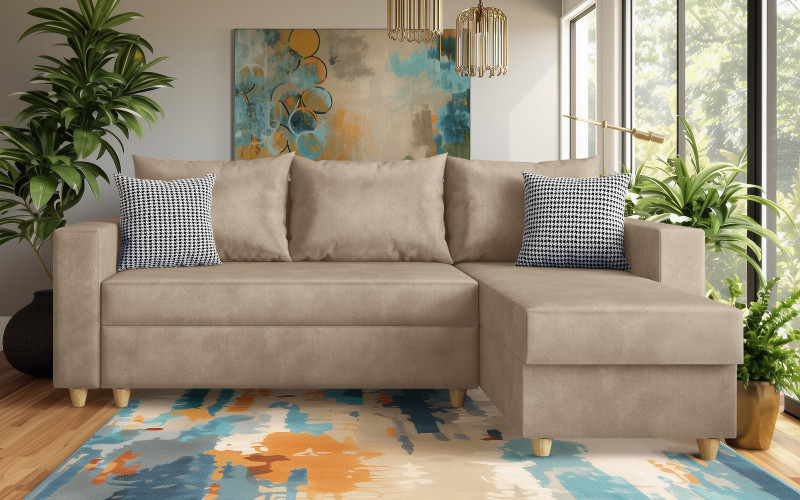 Extendable corner sofa Fabiola, beige  1