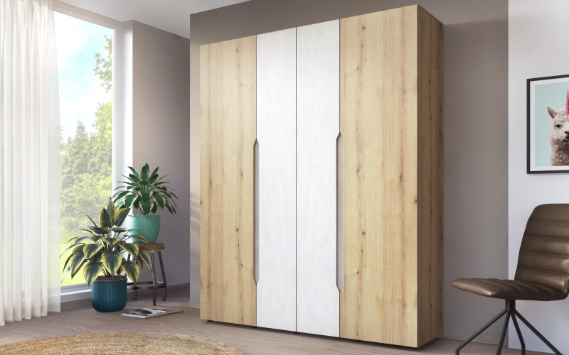 Wardrobe Evan, Evoke oak + Silk  1