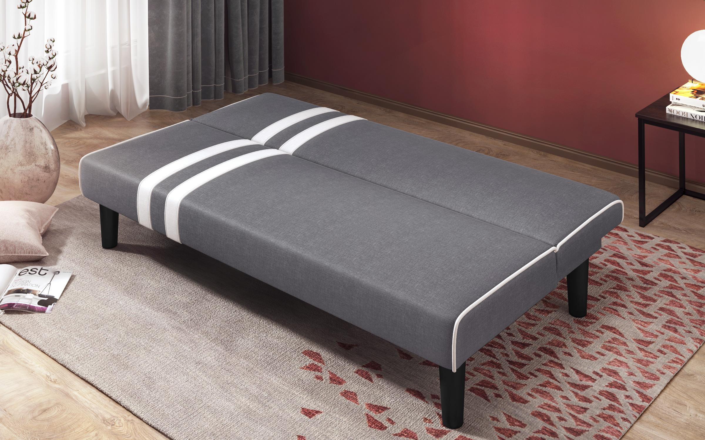 Extendable click-clack sofa Carrie 2, grey  4