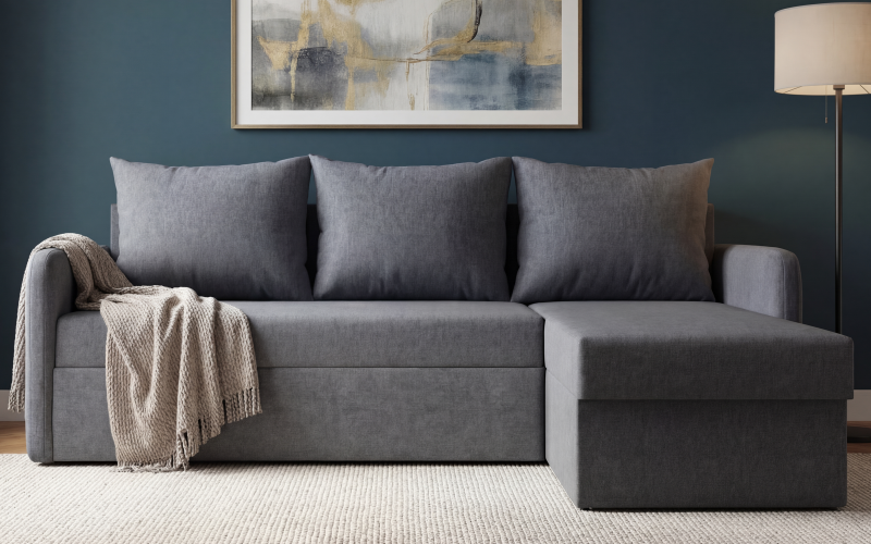 Extendable corner sofa Nexus, dark grey  1