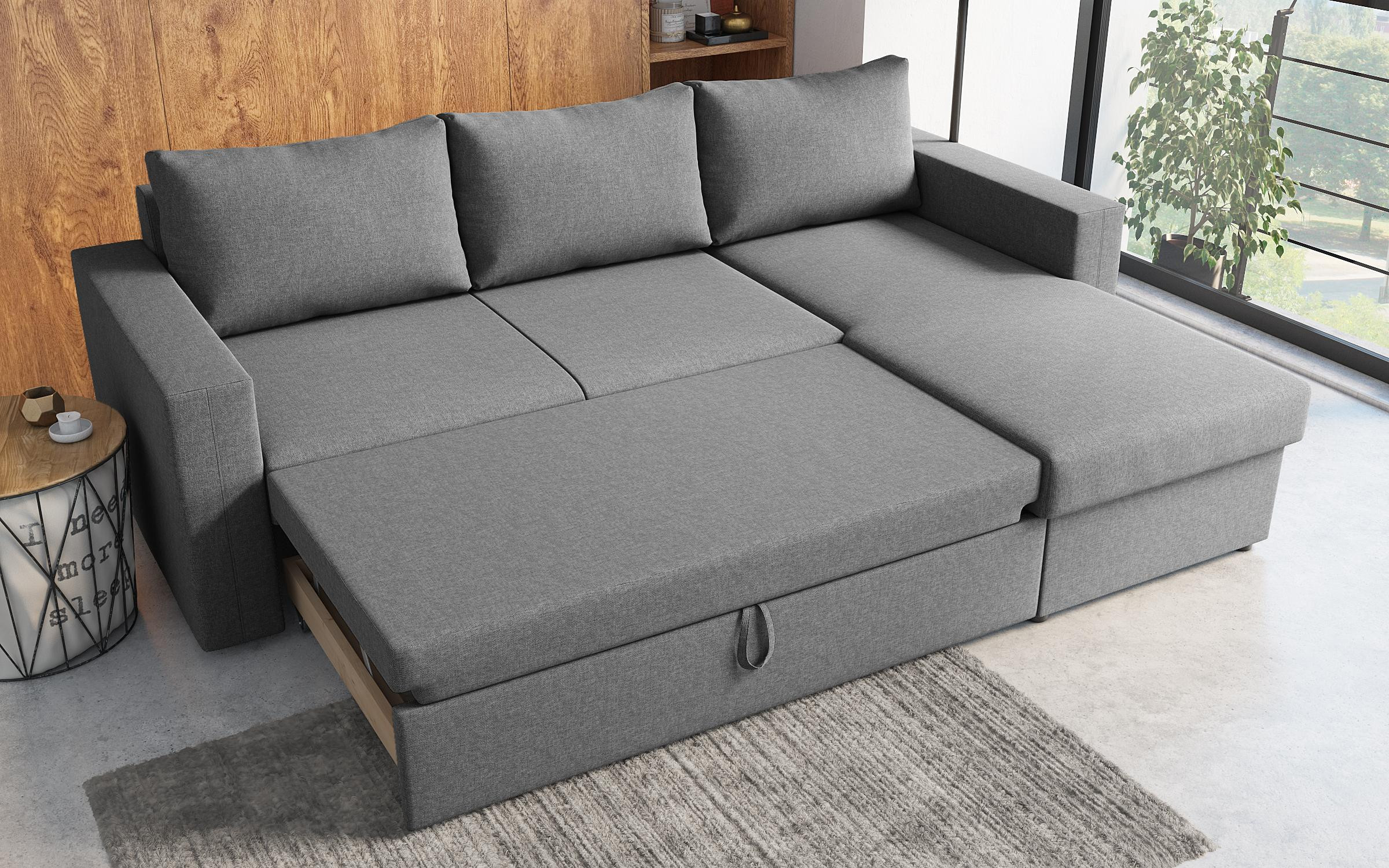 Extendable sofa Justin, light grey  6