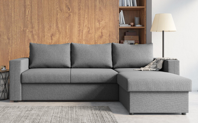 Extendable sofa Justin, light grey  1