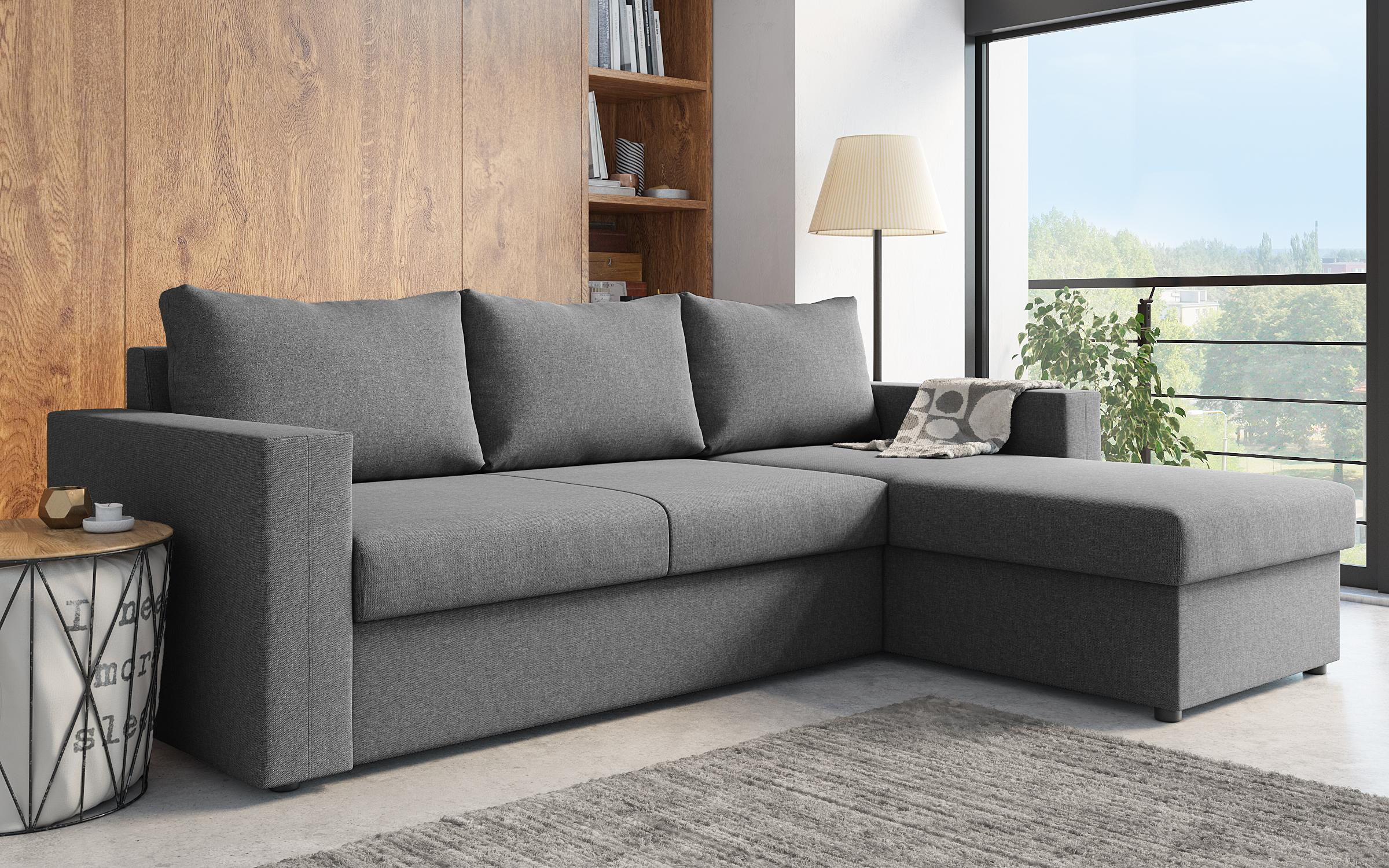 Extendable sofa Justin, light grey  7