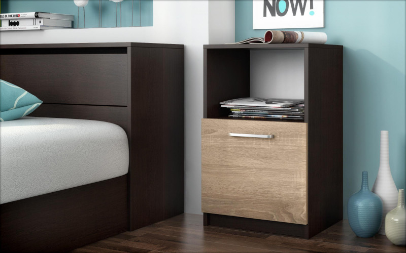 Cabinet Villie M, Wenge + Sonoma oak  1