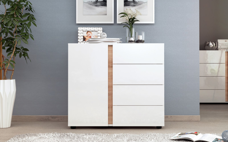 Dresser Omonia M, white + Sonoma oak  3