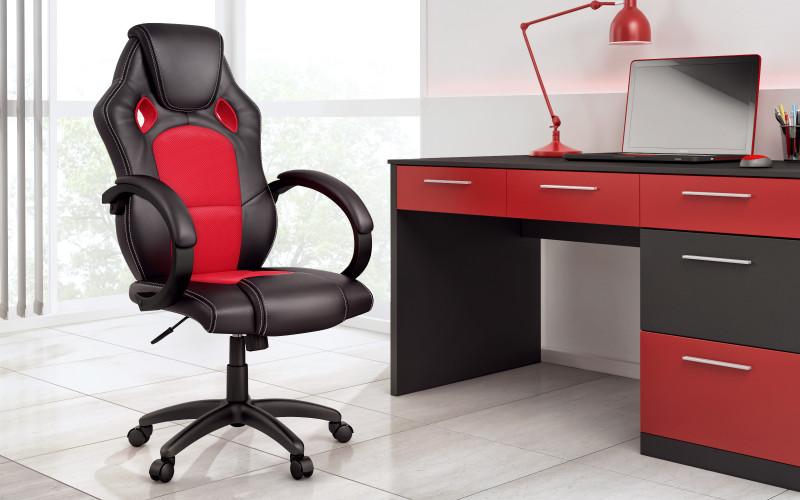 Office chair Arden, black + red  1