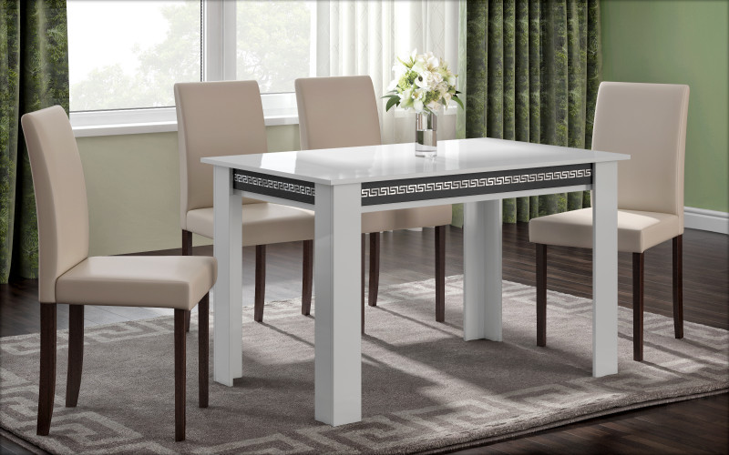 Dining table Philda, white gloss  1