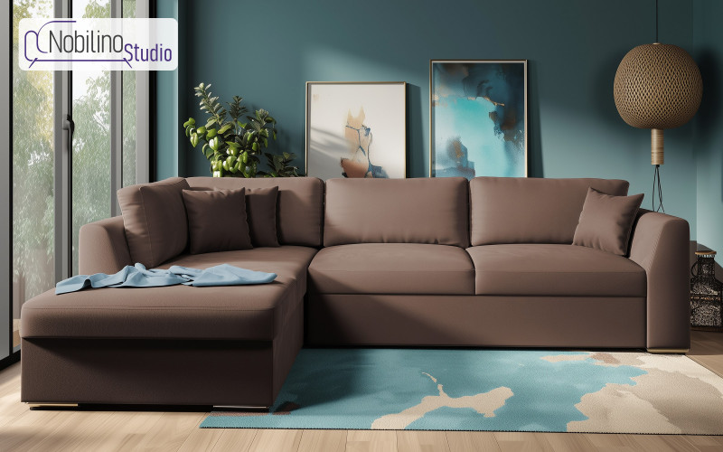 Extendable corner sofa Toscana, brown  1